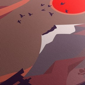 Tablou - Ilustrație a Muntelui Fuji (70x50 cm)
