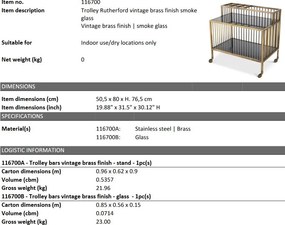 Gheridon, Masuta cu roti design LUX Rutherford