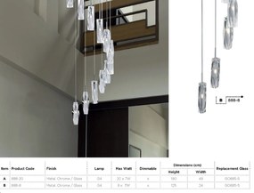Lustra casa scarii design modern Sculptured Ice 20L 888-20 SRT