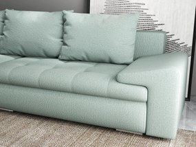Colțar extensibil dumonde cu ladă de depozitare si sezut confortabil din spuma high-density, Leonardo Enjoy Mint 260x185 cm