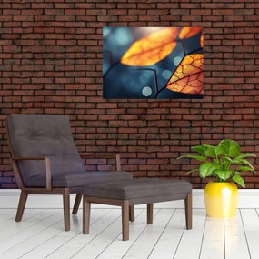 Tablou pe sticlă - Textura frunzelor (70x50 cm)