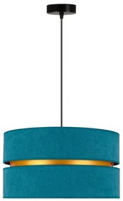 Lustră pe cablu Duolla DUO 1xE27/15W/230V d. 40 cm turcoaz/auriu
