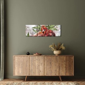 Tablou - Flamingo (cu ceas) (90x30 cm)