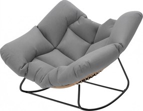 Outsunny Scaun balansoar fotoliu balansoar cu pernă rezistent la intemperii scaun de grădină până la 120 kg pentru living, grădină, gazon Gri | Aosom Romania