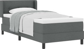 vidaXL Pat cu arcuri cu saltea Gri închis 200 x 80 cm țesătură