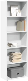 vidaXL Bibliotecă, alb, 60x30x189 cm, lemn prelucrat