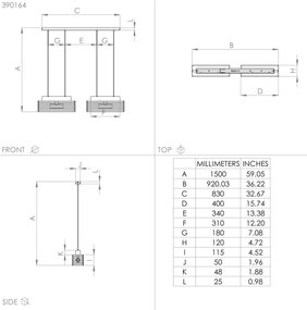 Lustră pe cablu Eglo 390164 CIDRAZ 4xE27/40W/230V negru/maro