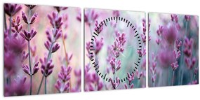 Tablou - Lavandă (cu ceas) (90x30 cm)