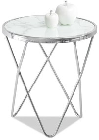 Măsuță de cafea Armin S (marmură albă + crom). 1111553