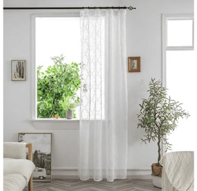 Perdea alba VINTORA cu model de frunze 140x250 cm Agatat: Rejansa