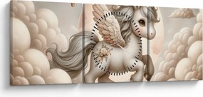 Tablou - Inorog în nori (cu ceas) (90x30 cm)