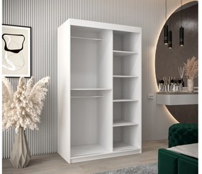 Dulap de haine 120 cm Eclipse (Alb mat + Stejar artisan). 1063387