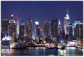 Tablou - Zgârie-nori din New York iluminate (90x60 cm)