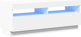 vidaXL Comodă TV cu lumini LED, alb, 100x35x40 cm