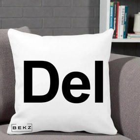 Perna Personalizata Tasta Del Tipografie Bold, 40x40 cm, Alba Mata, Husa Detasabila, Perna Inclusa, BEKZ®