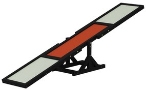 PawHut Agilitate sport pentru câini balansoar echipament antrenament câine lemn brad prelucrat cu ulei fetru bituminat antiderapant gri negru | Aosom Romania