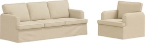 vidaXL Set de canapea 2 pcs Crem 144 x 80 x 85 cm țesătură