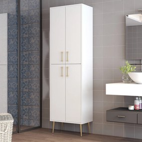 Dulap cu rafturi Betina A (Alb + Auriu). 1088326