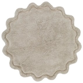 Covor bej lavabil țesut manual rotund din bumbac ø 110 cm Sweet April Lin – Nattiot