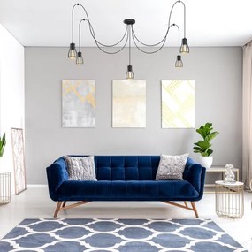 Lustră pe cablu TUBE LONG 5xE27/10W/230V negru