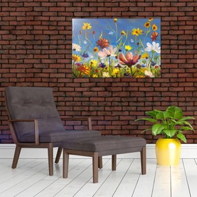 Tablou cu luncă înflorită (90x60 cm)