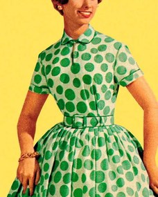 Ilustrație Woman in Green Polka Dot Dress, CSA-Images