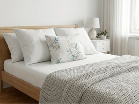 Fata de perna din microflanel VERDELLE 40x50 cm, alb-verde