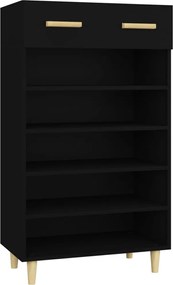 vidaXL Pantofar, negru, 60x35x105 cm, lemn compozit