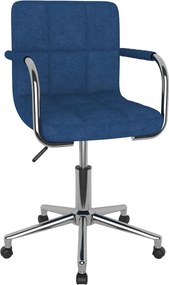 vidaXL Scaun de bucătărie pivotant, albastru, material textil