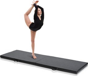 HOMCOM Tapet de Gimnastică Pliabil, Tapet Fitness Gros de 5 cm și Antialunecare, 180x60x5 cm, Negru | Aosom Romania