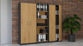 Dulap cu rafturi Obtenidas 1 (antracit + stejar artisan). 1132657