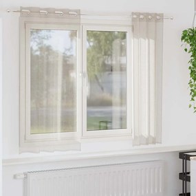 vidaXL Perdele cu perdele 2 pcs Nisipiu Poliester