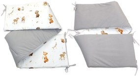 Aparatoare laterala patut, 2 fete, Roar!, velvet gri, 180 x 35 cm