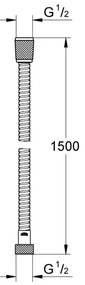 GROHE 22108000 - Furtun de duș VITALIOFLEX METAL LONG-LIFE 1500 mm crom