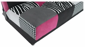 Canapea, textil roz/gri/neagră, ALABAMA