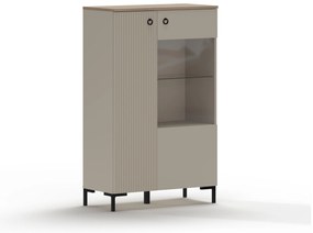 Vitrină Demandaron 2 (taupe + stejar silverjack). 1116816