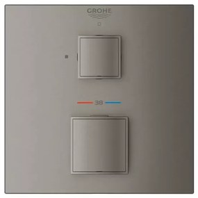 Baterie dus incastrata Grohe Grohtherm Cube termostatata antracit periat Hard Graphite fara corp ingropat