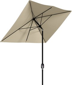 Outsunny Umbrelă rectangulară înclinabilă 2x3 m cu manivelă pânză din poliester impermeabilă de înaltă densitate 180g/m² crem | Aosom Romania