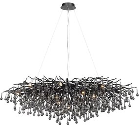 Paul Neuhaus 2031-18 - Lustră pe cablu ICICLE 15xG9/40W/230V 75x150 cm negru