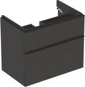 Dulap baza pentru lavoar suspendat Geberit Smyle Square lava gri inchis 2 sertare 74 cm