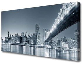 Tablou pe panza canvas Bridge City Arhitectura Gray