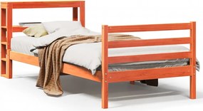 vidaXL Cadru pat fără saltea, maro ceruit, 75x190 cm, lemn masiv pin