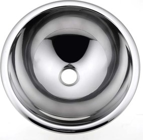 Chiuvetă argintie rotundă din oțel inoxidabil ø 40,5 cm – Sapho
