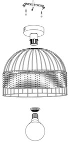 Eglo 43398 - Plafonieră ANWICK 1xE27/60W/230V