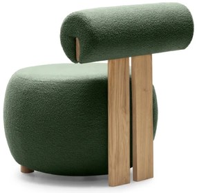 Fotoliu design verde închis HANNA, stejar