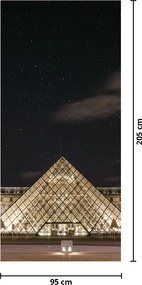 Fototapet pentru ușă - Louvre noaptea (95x205cm)