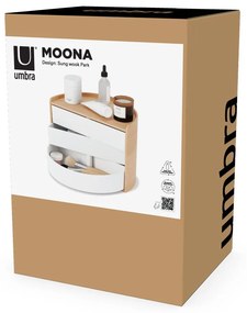 Organizator de baie în culoare naturală rotativ Moona – Umbra