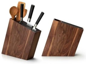 Suport de cuțite cu inserție flexibilă și compartiment 31x8x24,5 cm nuc Continenta C4251