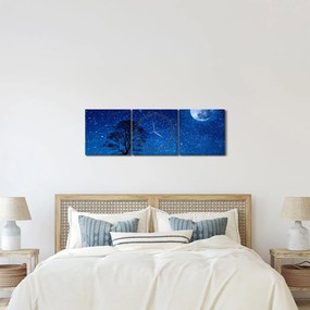 Tablou - Lupul urlând la lună (cu ceas) (90x30 cm)