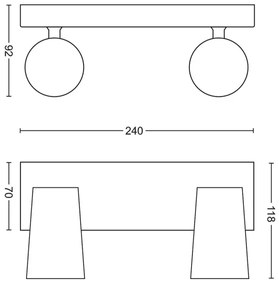 Spot LED MYLIVING PAISLEY 2xGU10/5,5W/230V Philips 50572/31/PN